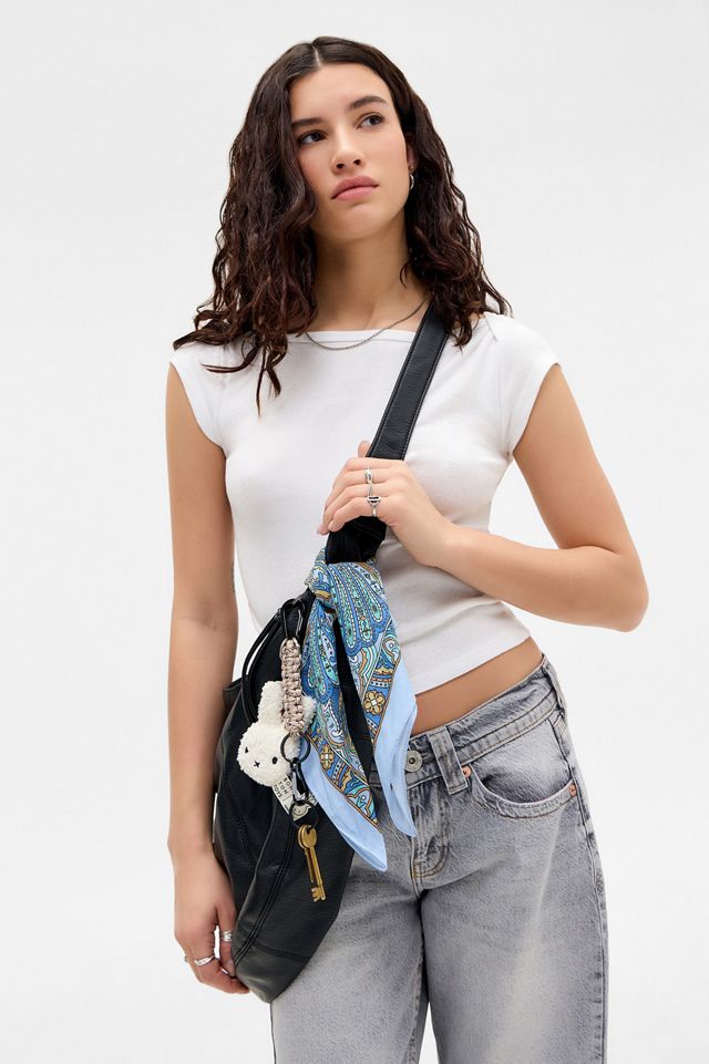 UO Blue Ornate Cotton Headscarf #1