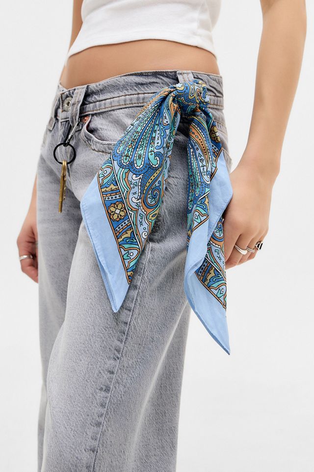 UO Blue Ornate Cotton Headscarf #2