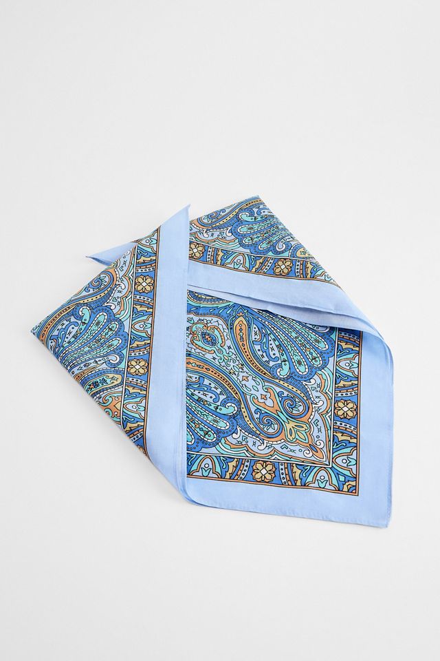 UO Blue Ornate Cotton Headscarf #5