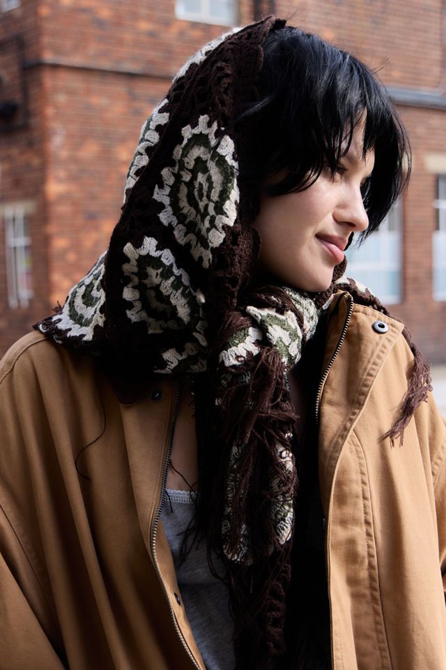 Knitted Fringed Shawl #1