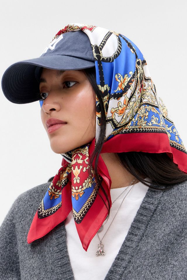 UO Silky Mosaic Print Headscarf