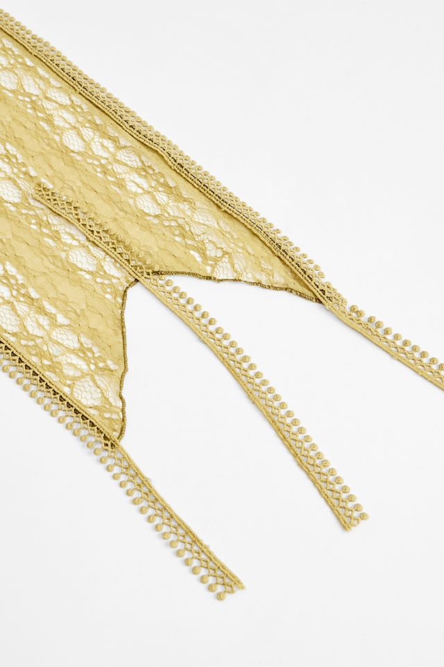 Écharpe mince à pompons en dentelle UO #3