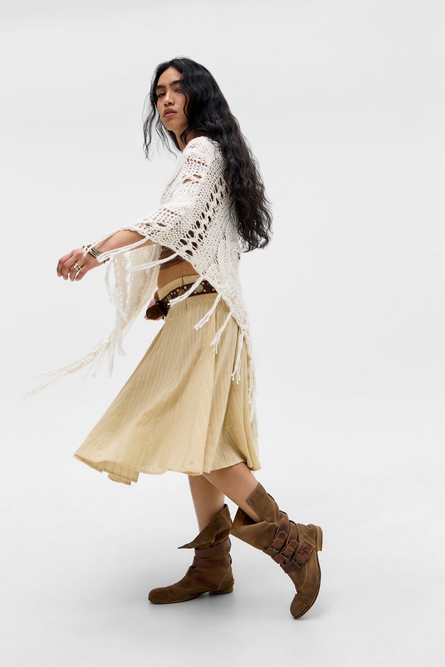 UO Cable Knit Asymmetric Poncho #1