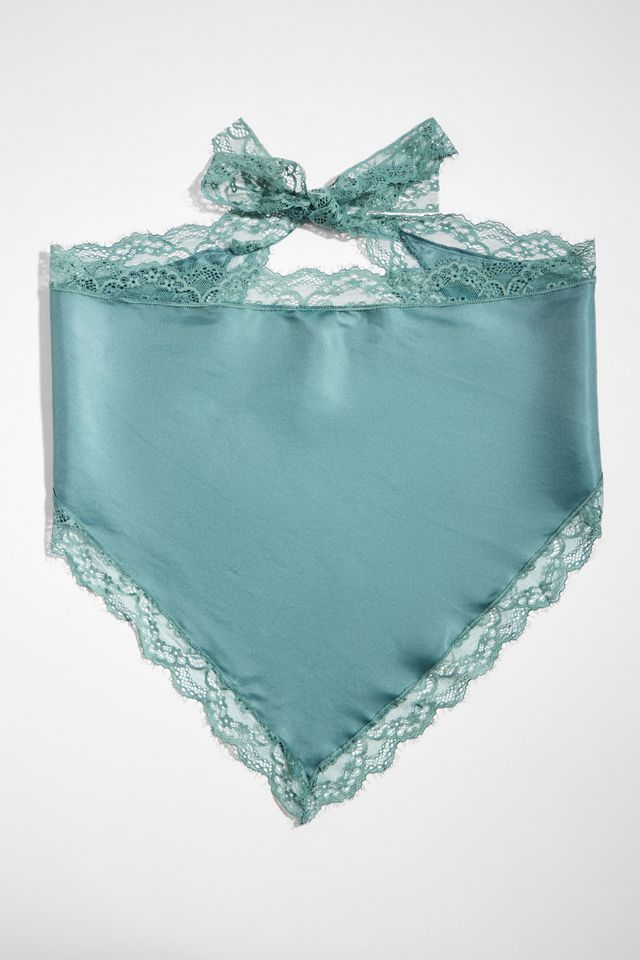 UO Triangle Lace Trim Satin Scarf #2