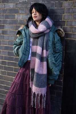 UO Wide Stripe Blanket Scarf