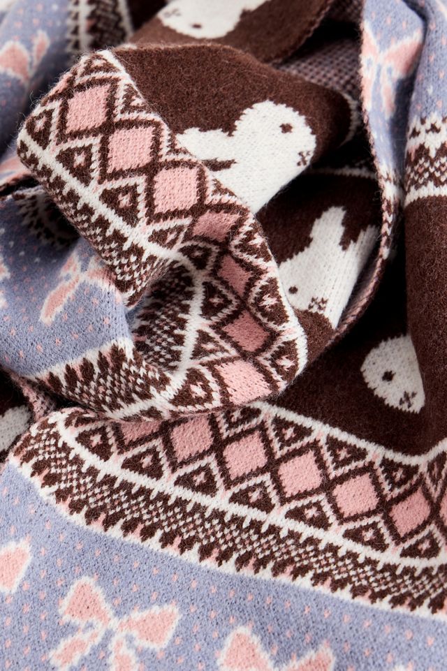 Daisy Street Miffy Intarsia Knit Scarf #2