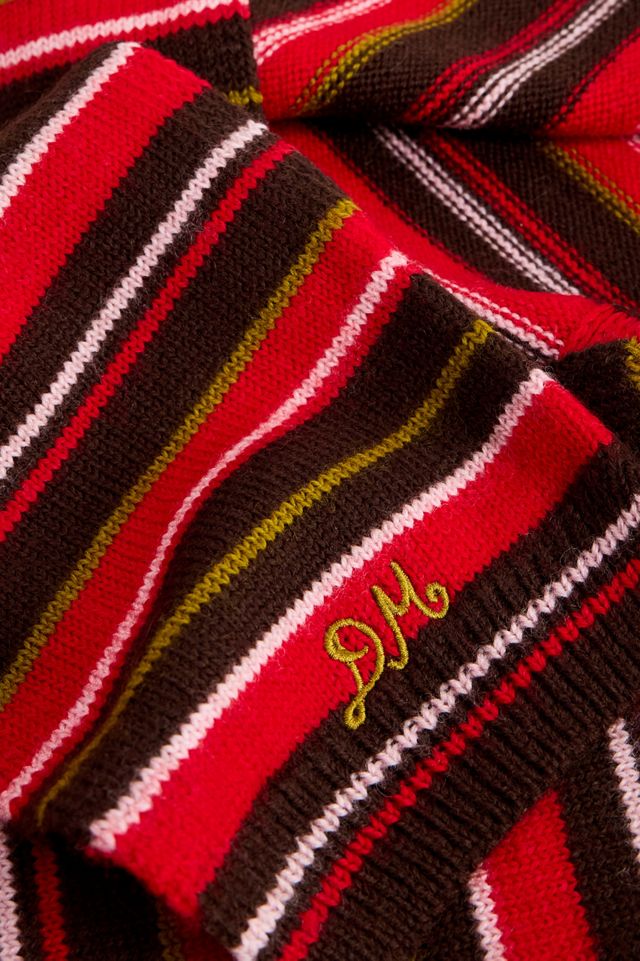 Damson Madder Choc Multi Stripe Hooded Scarf #1
