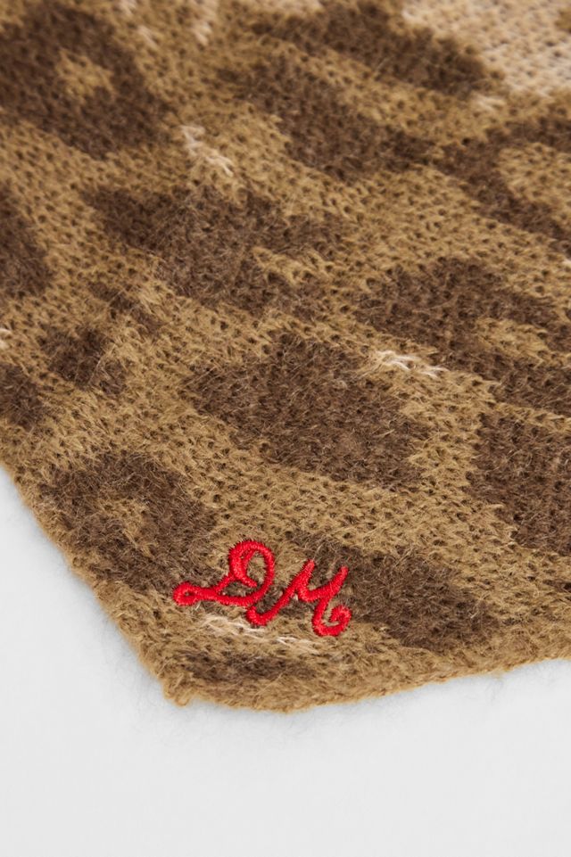 Foulard en maille triangle léopard Damson Madder #1