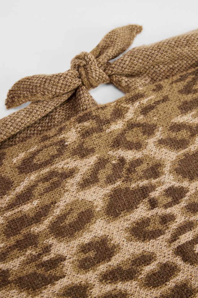 Foulard en maille triangle léopard Damson Madder #2