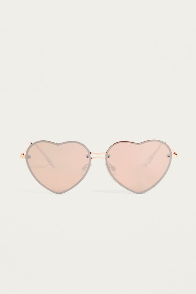 Rimless Mirrored Heart Sunglasses #2
