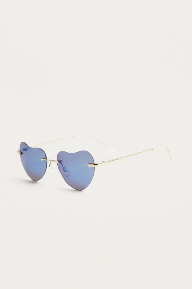 Mini Mirrored Lens Heart Sunglasses #1