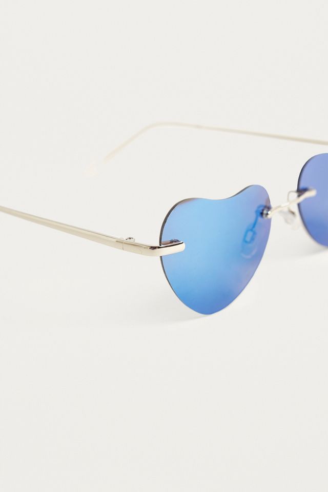 Mini Mirrored Lens Heart Sunglasses #2