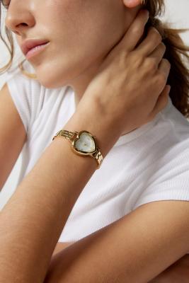 UO Heart Link Watch - Gold at Urban Outfitters