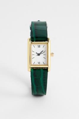 Silence + Noise Green Croc Watch - Green at Urban Outfitters