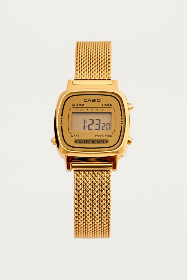 Casio gold 2025 mesh watch