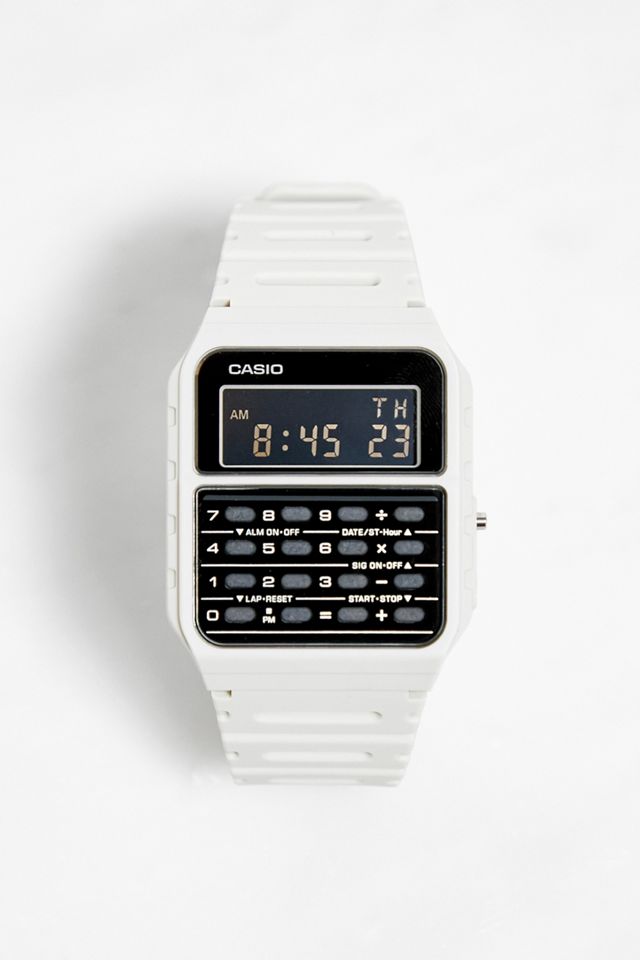 Casio White Retro Ca 53wf 3bef Calculator Watch Urban Outfitters Uk