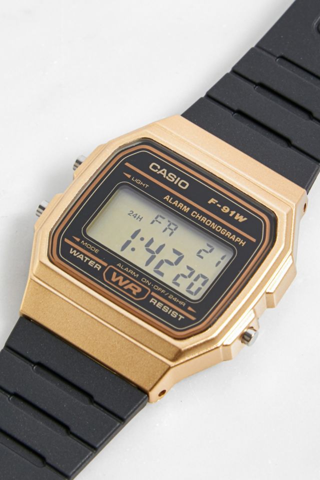 Casio f91w hot sale black gold