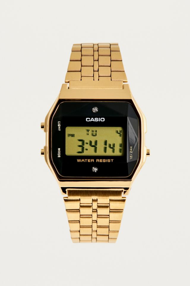 Casio A159WGED Vintage Gold Diamond Watch Urban Outfitters UK