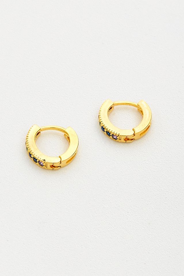 Five And Two Jewellery Dallas Rainbow Gold-Plated Hoop Earrings #1