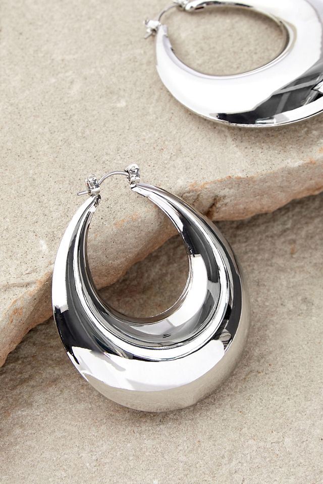 Boucles d'oreilles en forme de cerceau effilé XL Silence + Noise #1