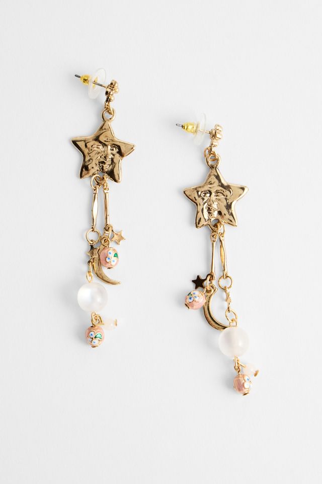 Boucles d'oreilles pendantes Moon Silence + Noise