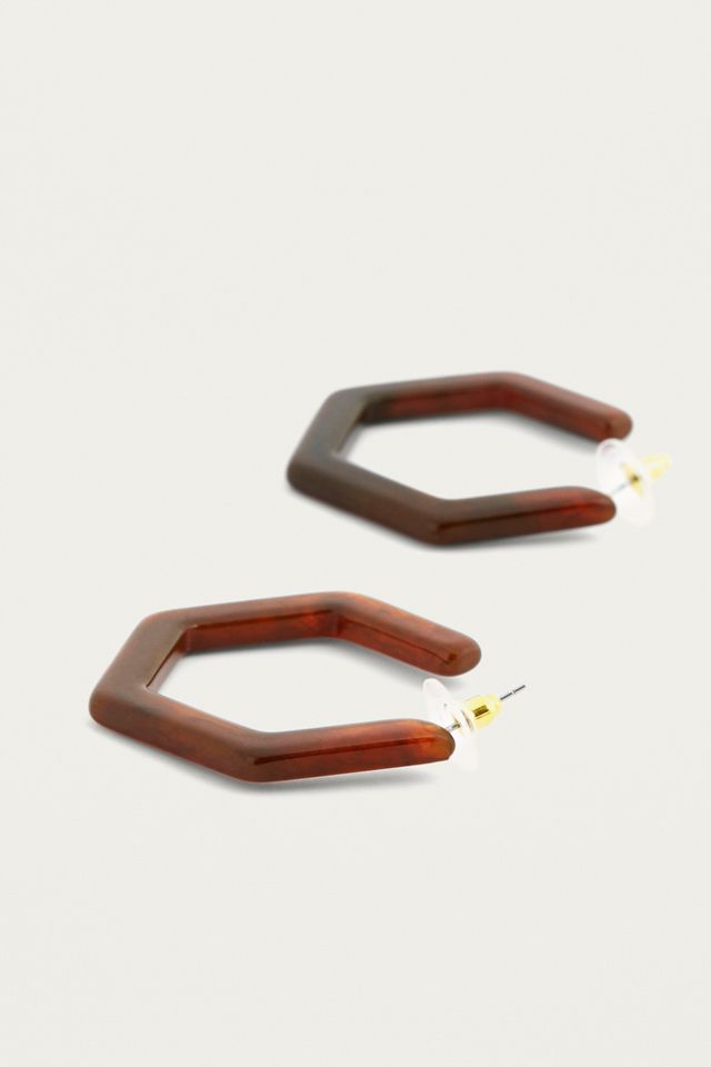 Geo Resin Hoop Earrings #1
