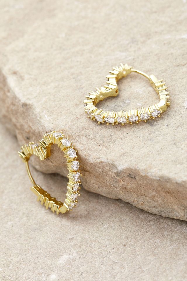 Luv Aj Diamante Heart Bijoux Hoop Earrings | Urban Outfitters UK