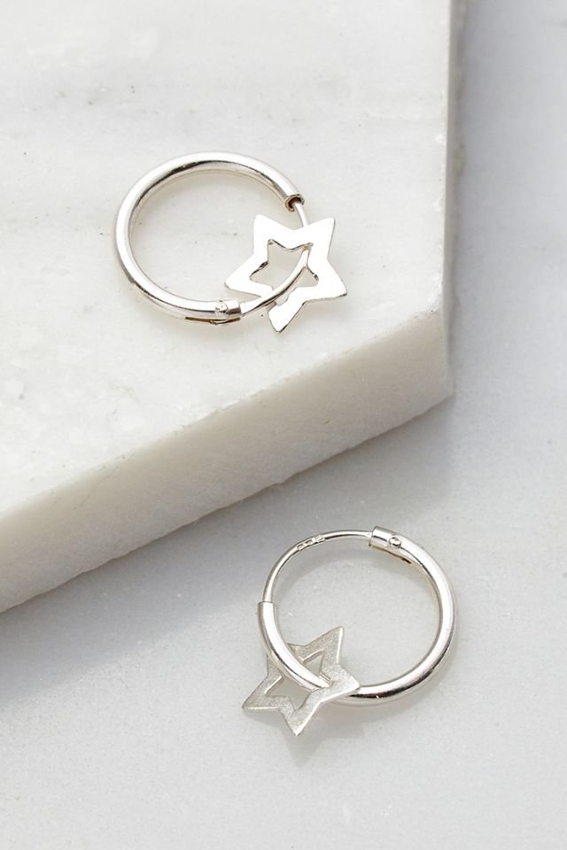 Sterl Silv Star Hoops #1
