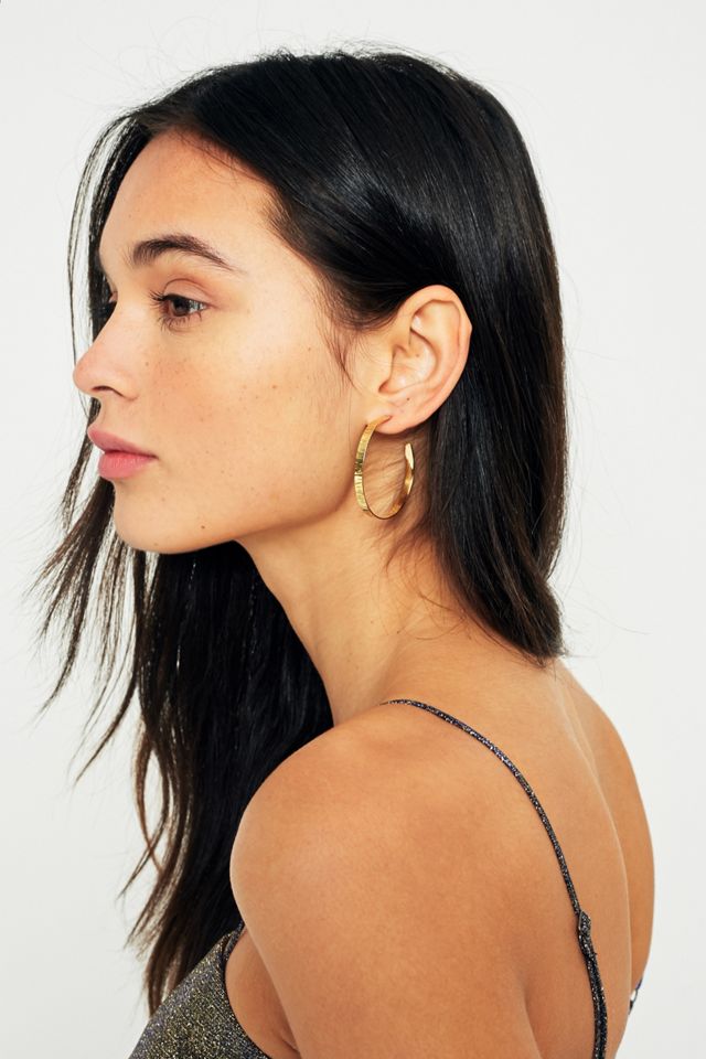 MADE Textured Open Hoop Earrings #1
