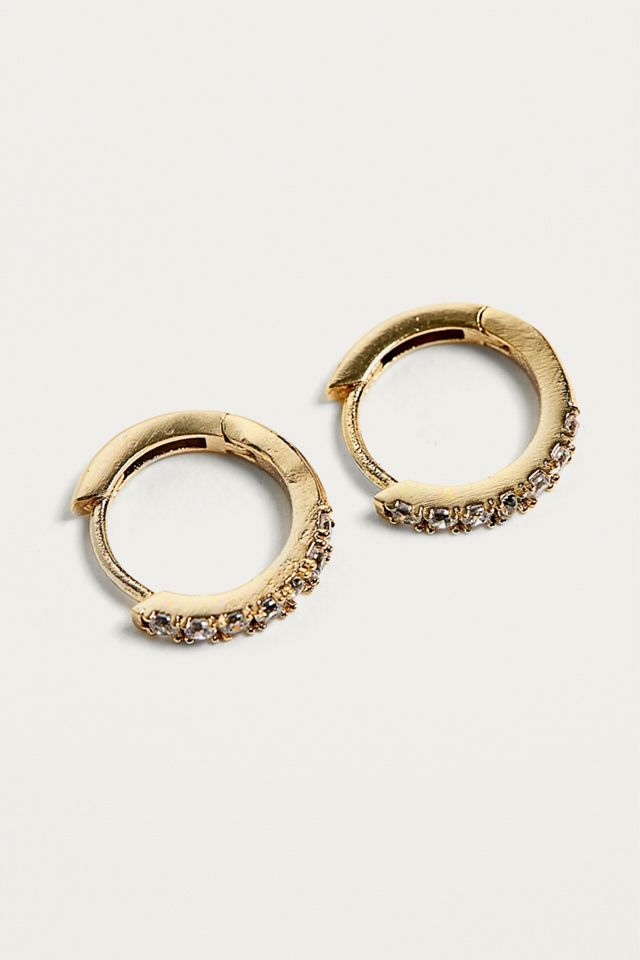 Estella Bartlett Rhinestone Gold-Plated Hoop Earrings #1