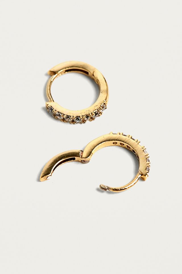 Estella Bartlett Rhinestone Gold-Plated Hoop Earrings #2