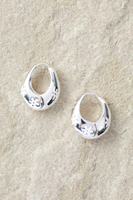 Estella Bartlett Chunky Floral Hinge Hoop Earrings Urban