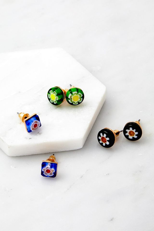 Flower Stud Pack Stud Earrings Set Pack Pair Big Plastic Flower