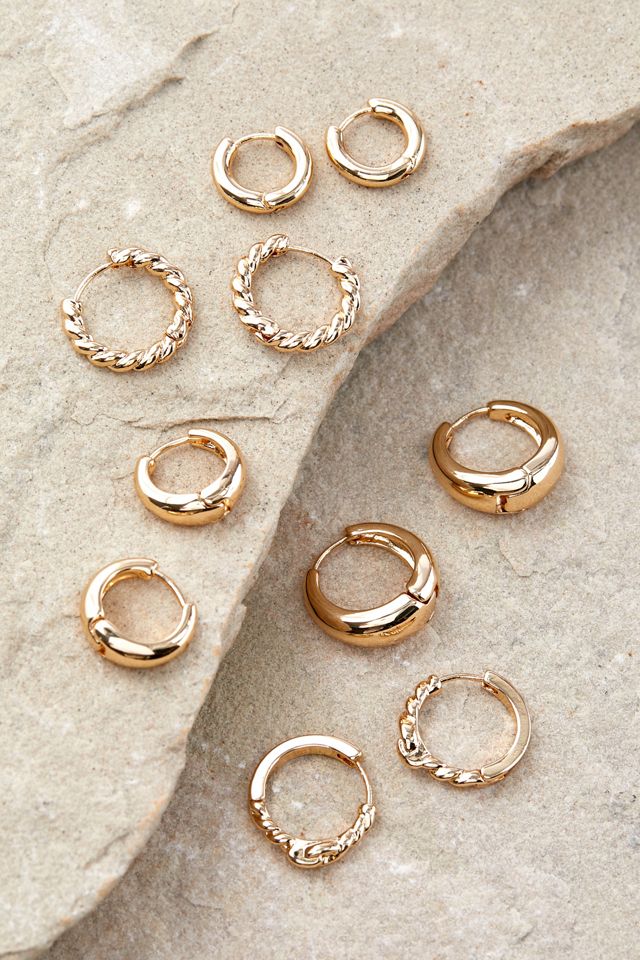 Silence + Noise Gold-Tone Hoop Earrings 5-Pack  #2
