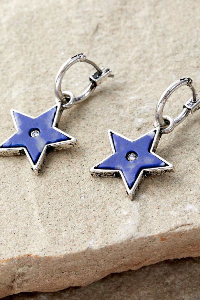 Silence + Noise Star Stone Hoop Earrings  #1