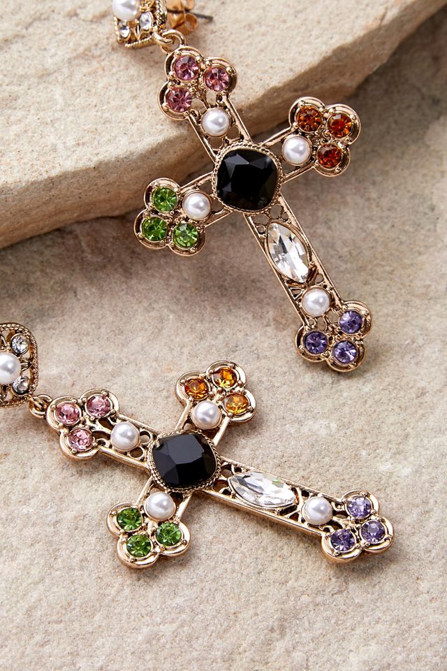 Silence + Noise Multicolour Cross Earrings  #1