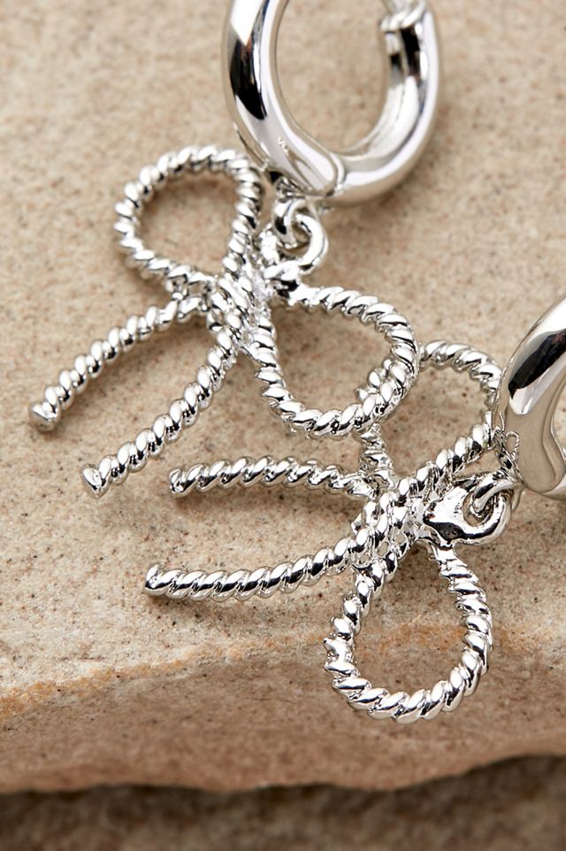 Silence + Noise Bow Drop Hoop Earrings  #1