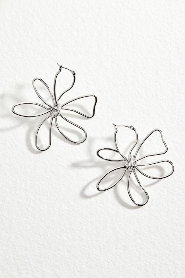 Silence + Noise Metal Petal Flower Earrings #1