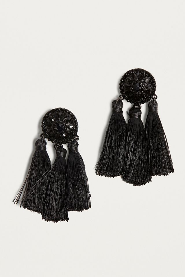 Jewelled Tassel Drop Earrings  #1