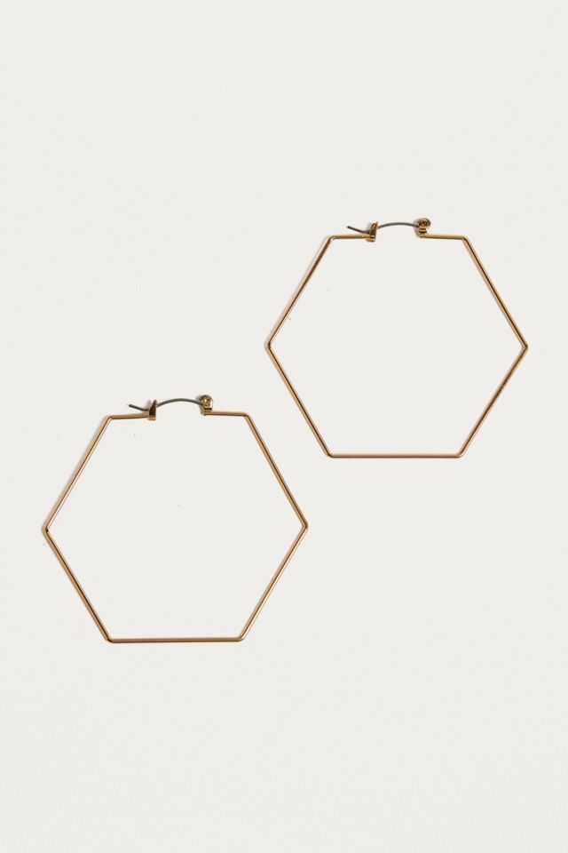 Hexagonal Hoop Earrings #1