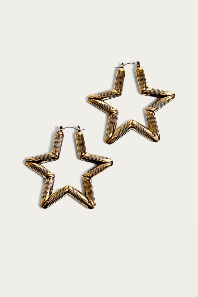 Bamboo Star Hoop Earrings #1