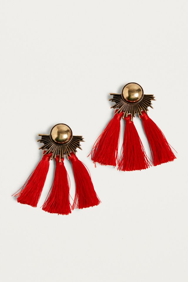 Half-Moon Tassel Earrings #1