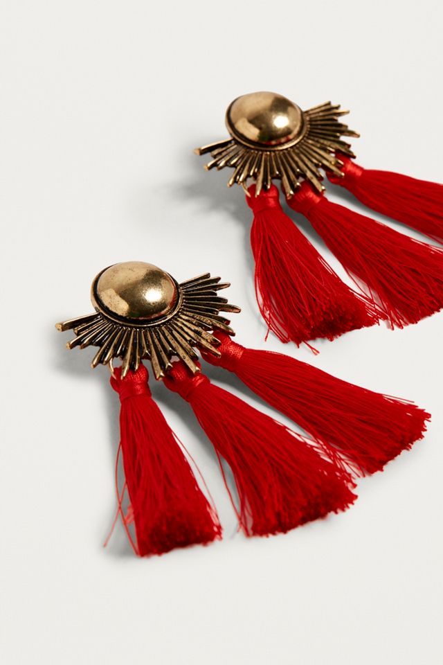 Half-Moon Tassel Earrings #2