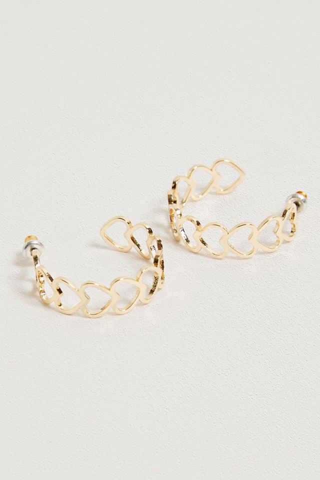 Orecchini Heart Link Open Hoop