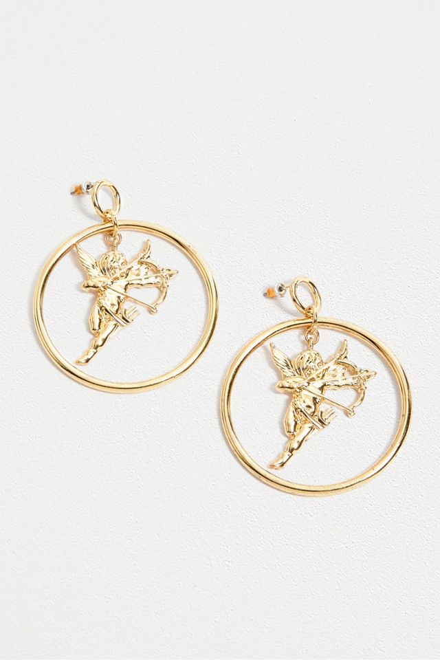 Créoles tendance à pendentif chérubin #1
