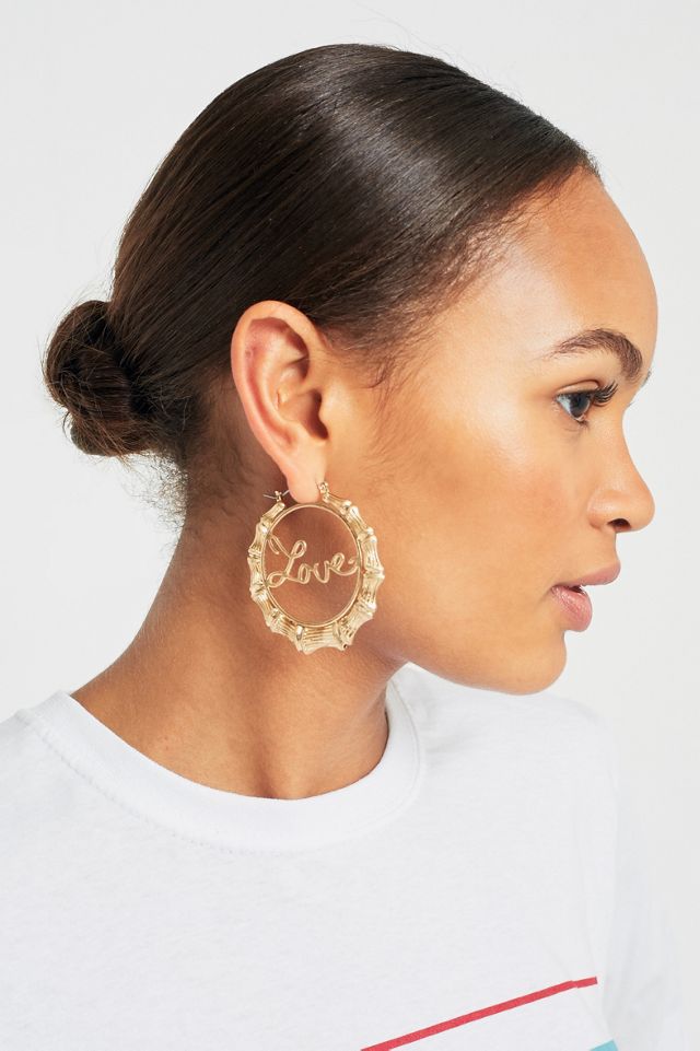 Love Bamboo Hoop Earrings Urban Outfitters UK