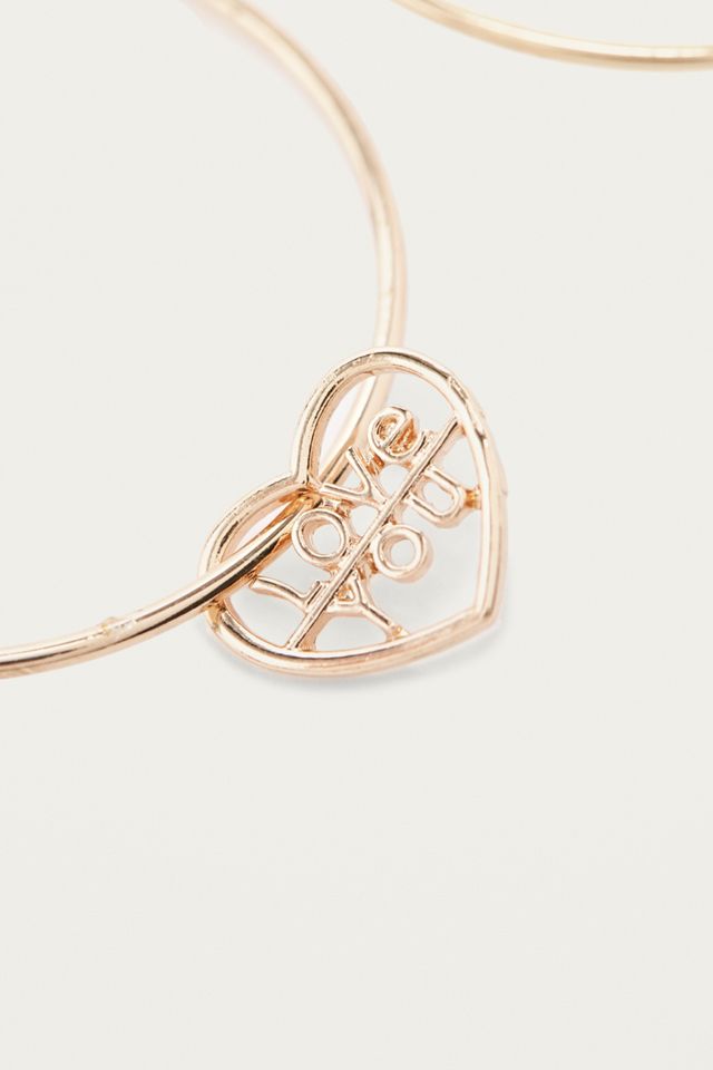 Love You Charm Hoop Earrings  #1