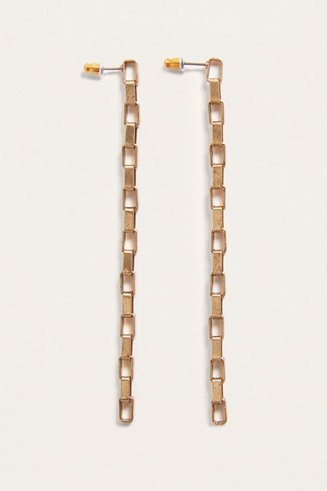 Gold Chain Link Drop Earrings