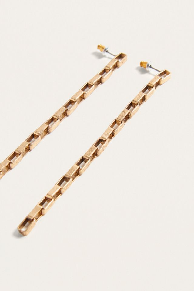 Gold Chain Link Drop Earrings #1