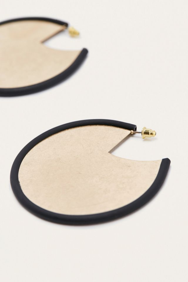 Hammered Pipe Disc Earrings  #1